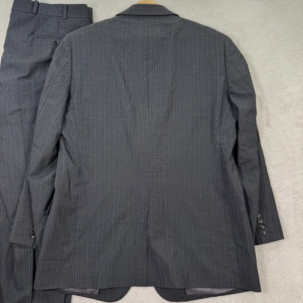 Brooks Brothers Fitzgerald BrooksCool Men 43R Slim Fit Grey Pinstripe Suit 38x29